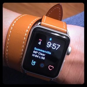 Apple Watch Camel Brown Leather Band